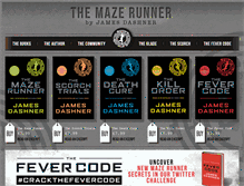 Tablet Screenshot of mazerunnerbooks.com